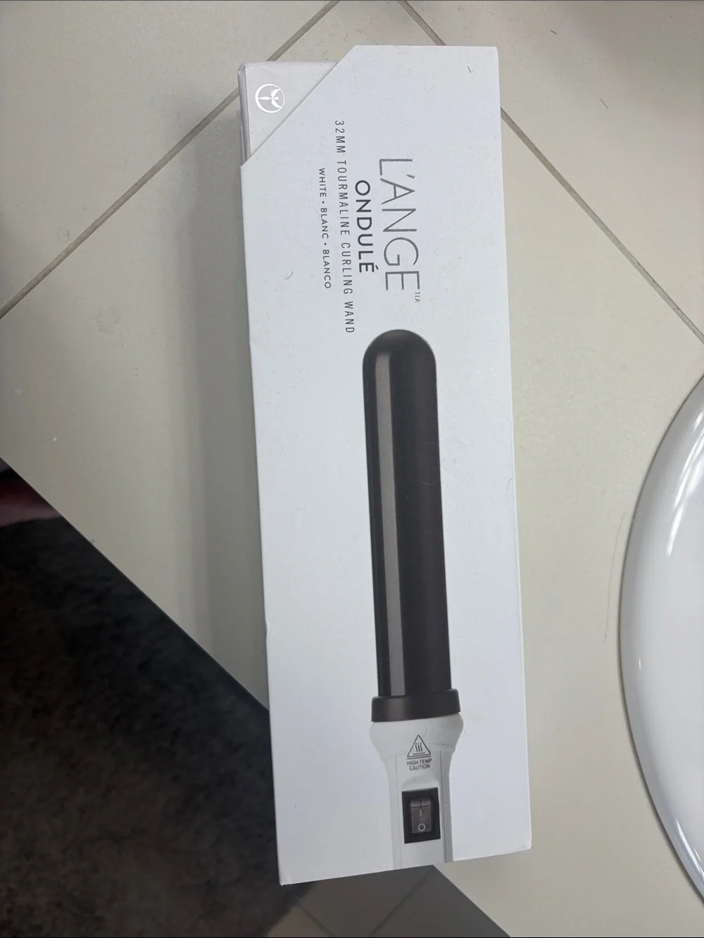 Lange White Curling Wand with Black Barrel New